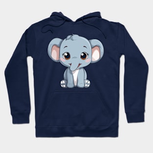 happy elephant cartoon Hoodie